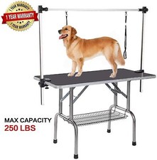 46" Pet Grooming Table Adjustable TWO Arms Heavy Duty Table for Dog Cat Foldable