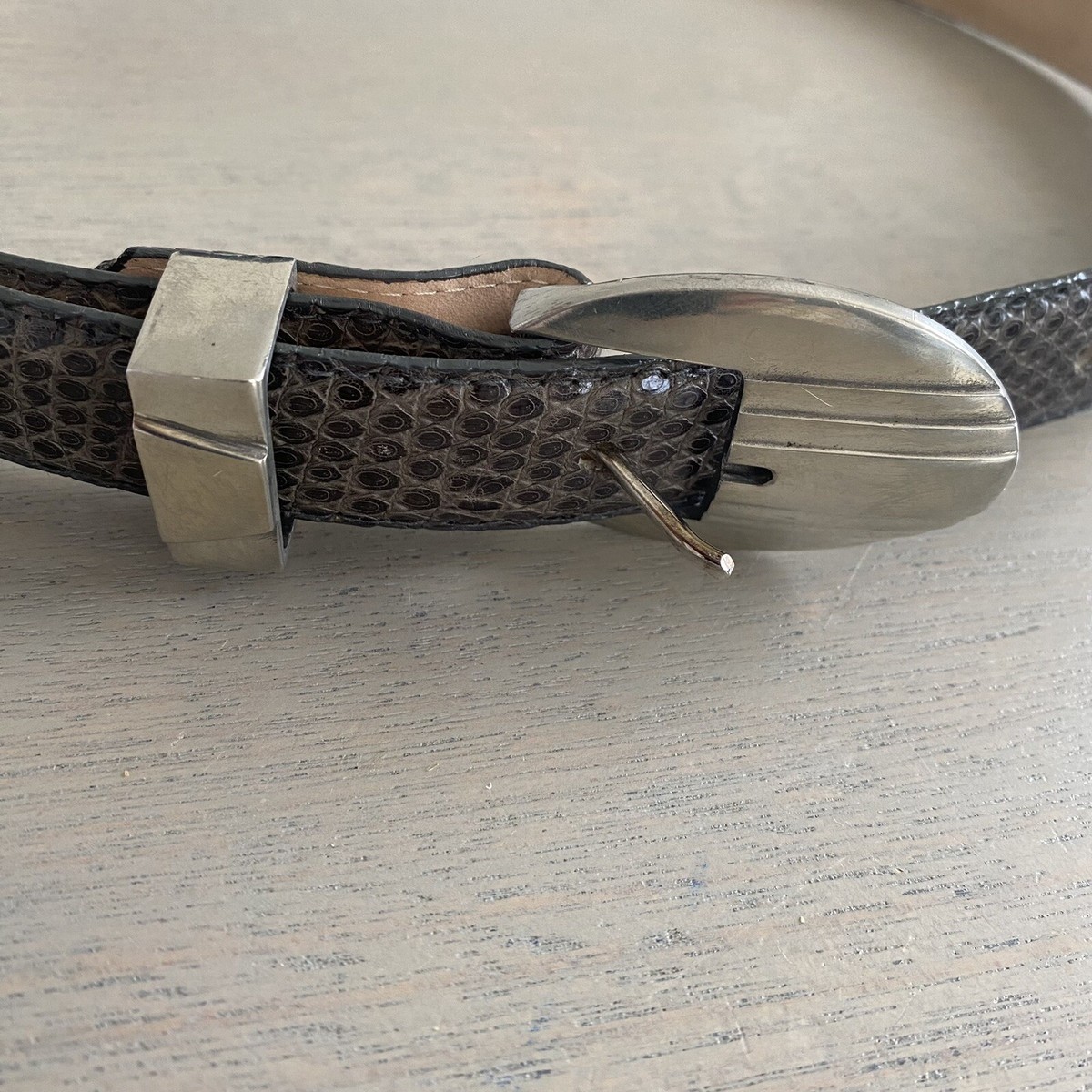 Vintage MZ Accessories Genuine Lizard Lined Belt Made In The  display picture 1