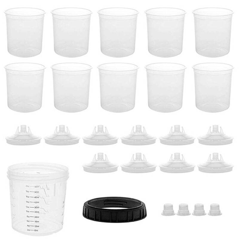 1Set 600CC Disposable Paint Cup Spray Cup Paint Mixing Tank Type H/O