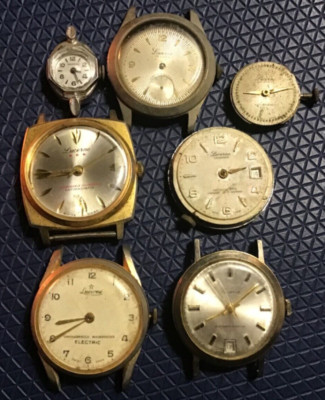 7 Old Vintage.WATCH LOT SWISS Parts Only~Broken~Rare Group 6 Lucerne+1 Majestime