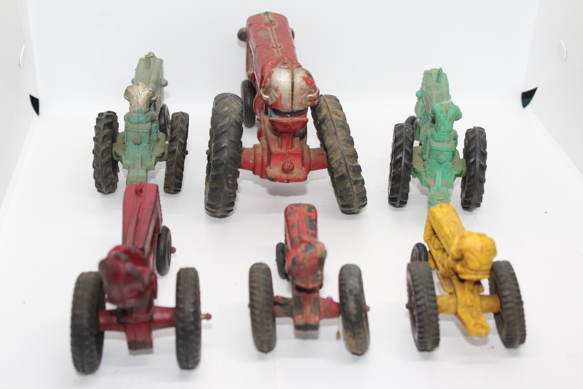 SIX VINTAGE AUBURN RUBBER FARM TRACTORS with DRIVERS | eBay
