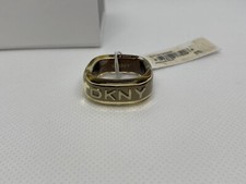 DKNY Bronze Gold Ring Stainless Steel & Resin Logo With Box Statement Women’s