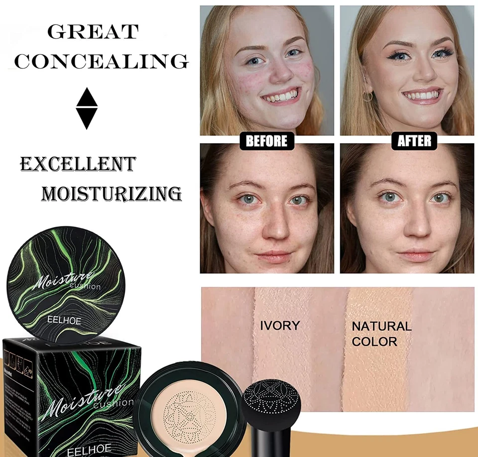 Mushroom Head Air Cushion BB CC Cream Concealer Makeup Foundation Moisturizing - Image 2 of 4