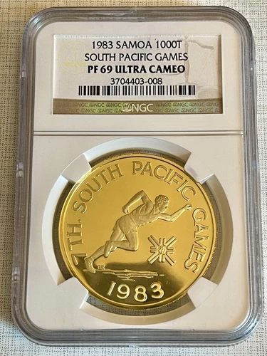 Samoa 1983 South Pacific Games 1000 Tala Gold NGC PF69 ULTRA CAMEO Sku# 5619