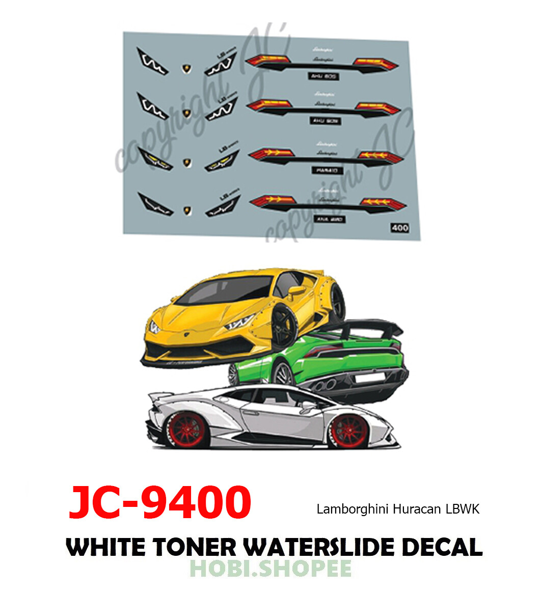 JC-9400 White Toner Waterslide Decals # Lamborghini Huracan LBWK-1