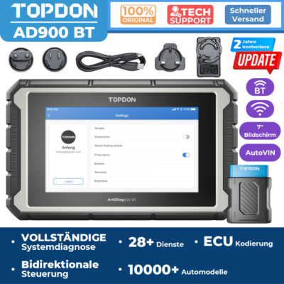 TOPDON AD900 BT KFZ Diagnosegerät Auto OBD2 28+Services ECU Coding Bluetooth DHL