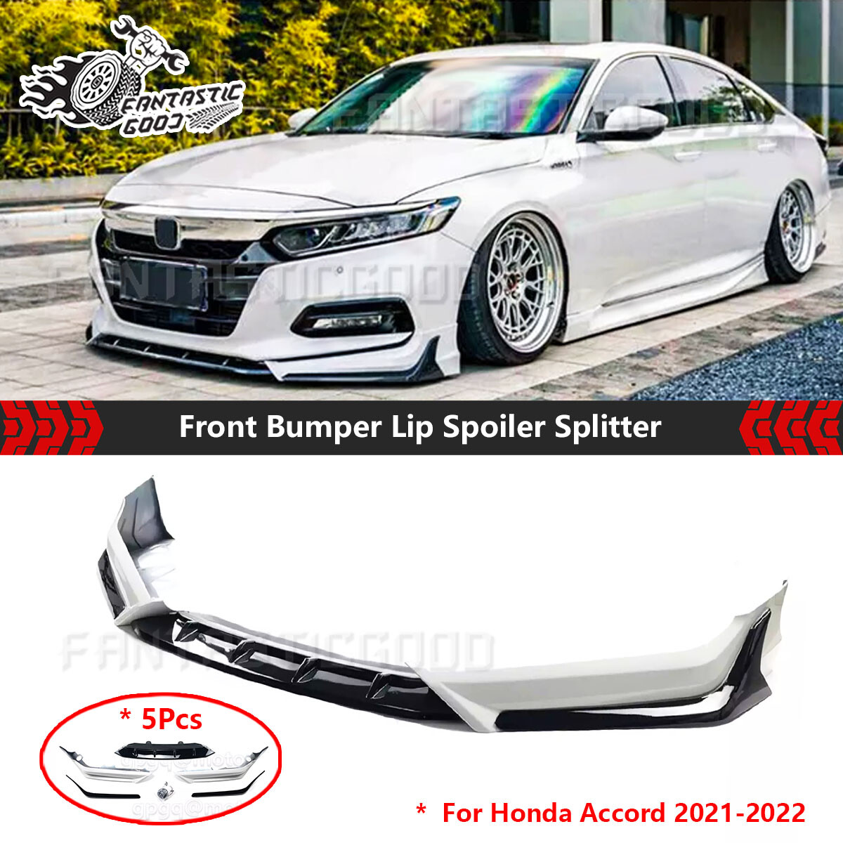 Honda Accord Lip Spoiler GaofeiLTF Front Bumper Lip Compatible With 2018 2019 20