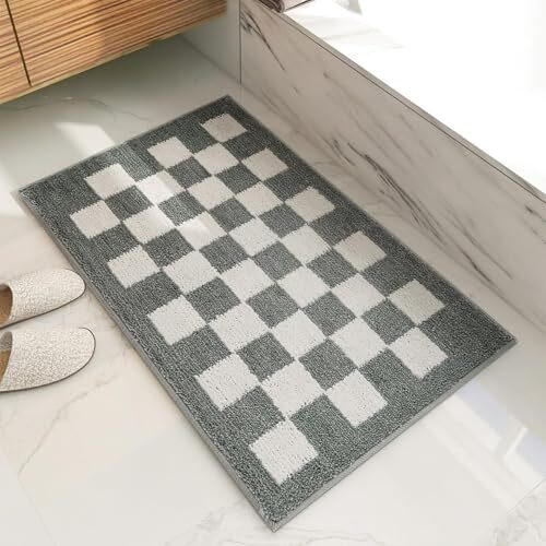 Extra Absorbent Bathroom Mat Thick Fluffy and Non Slip Carpet 27"x18" Grey - Picture 8 of 8