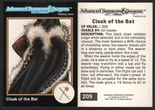 1991 TSR AD&D Gold Border RPG Dungeons & Dragons Fantasy Art Card #209 Bat Cloak