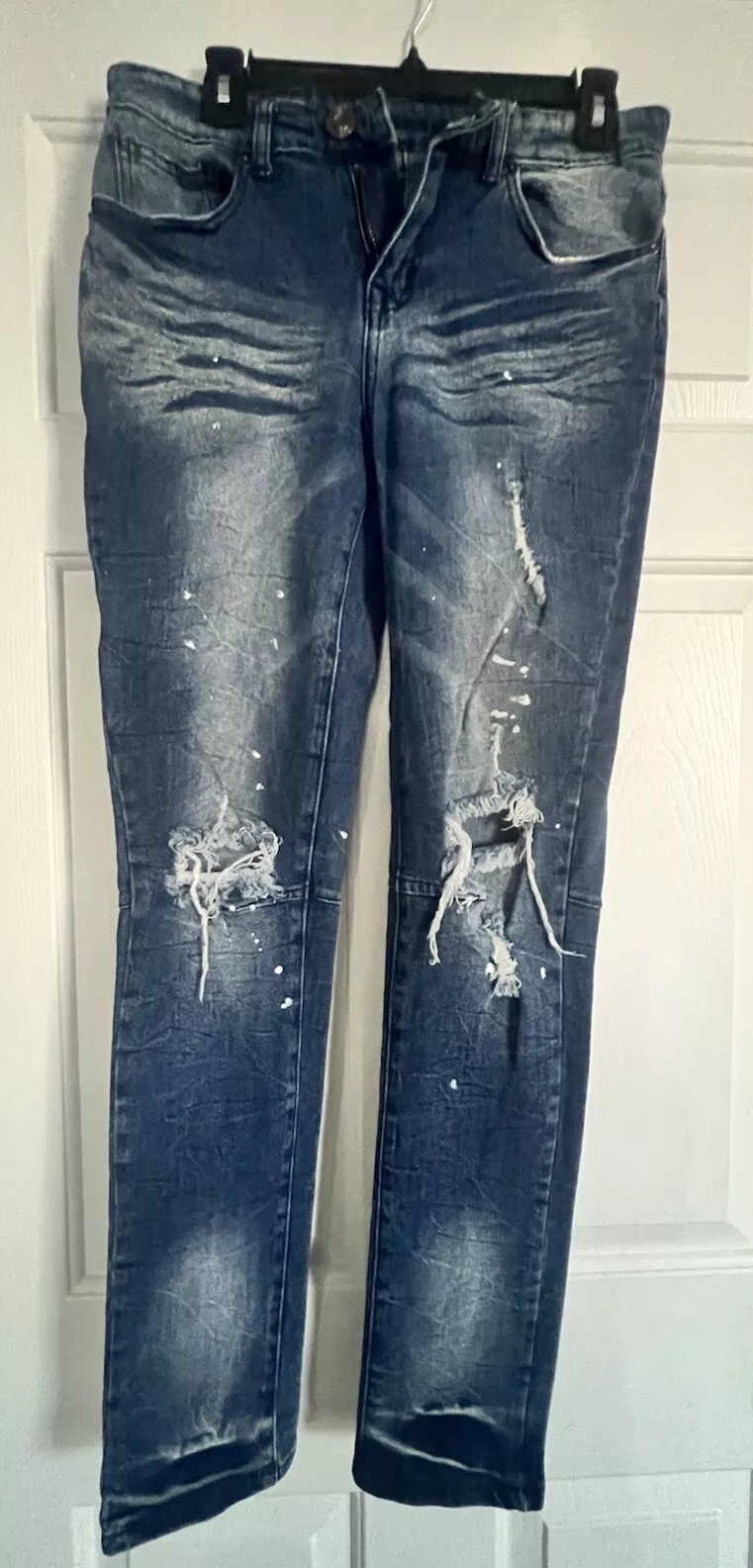 Jean homme Rue 21 Premium Skinny Supreme Flex bleu denim vieilli taille 30x32