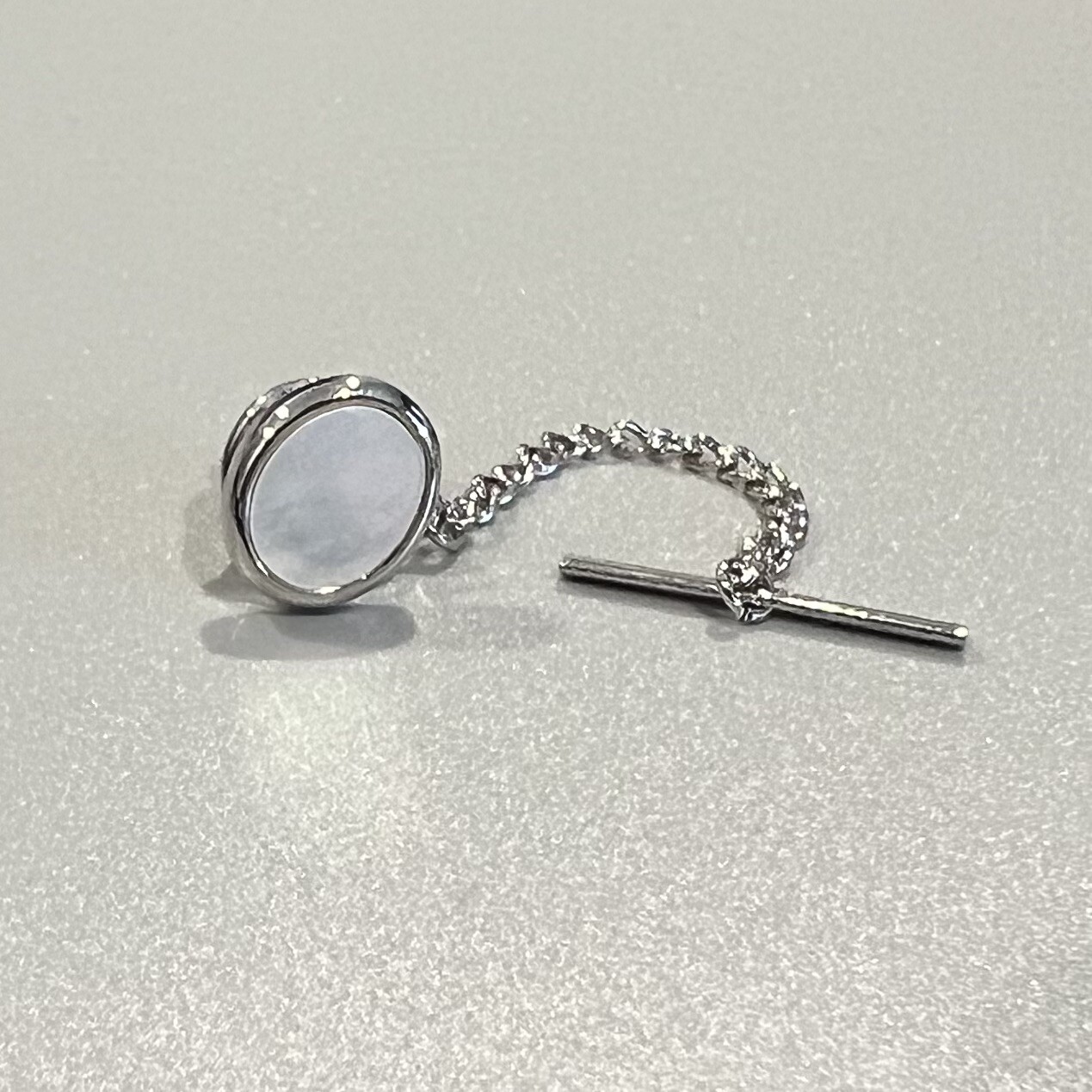 Oval Mother Pearl Tie Tack Pin Men Birthday Father’s Day Gift