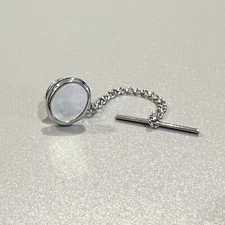 Oval Mother Pearl Tie Tack Pin Men Birthday Father’s Day Gift