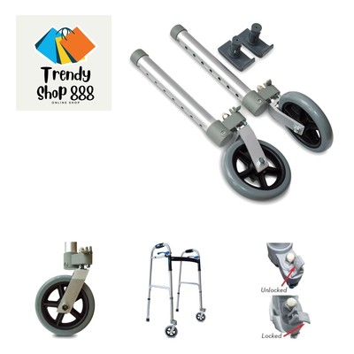 Swivel/Lock Walker 5'' Front Wheels with Free Flexfit Ski Glides $11 Value - 1...