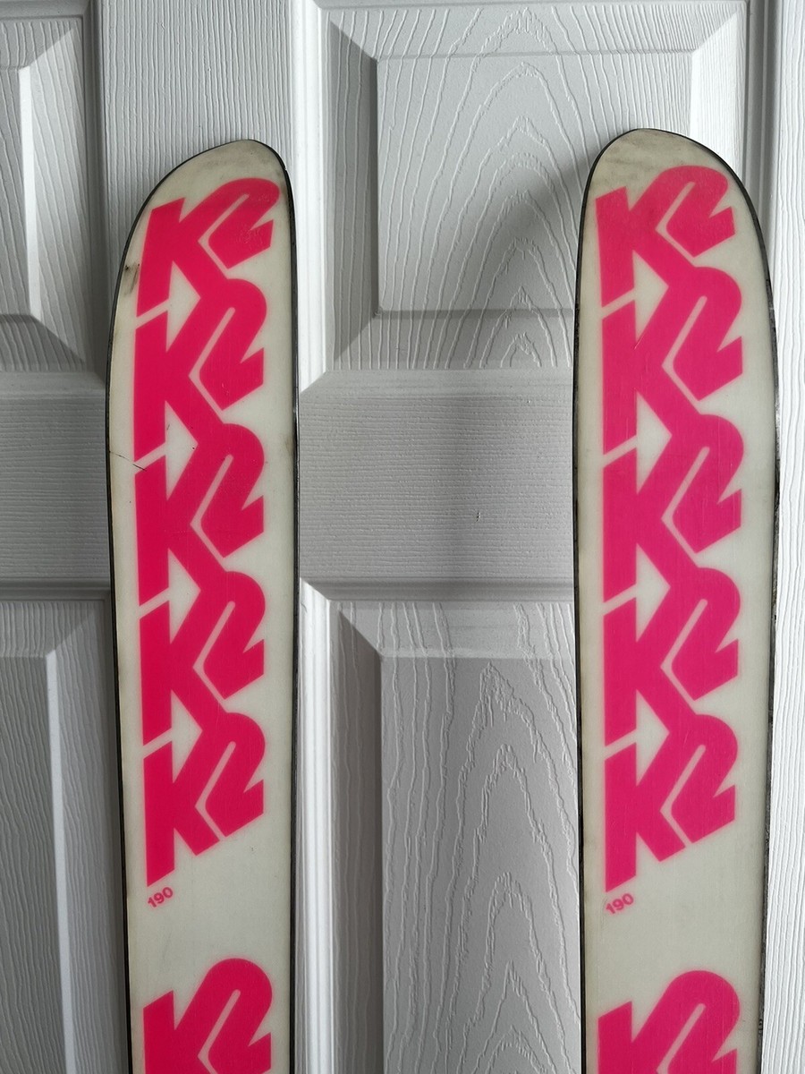 K2 KVC KV Comp Salomon 190 cm - 1987 Vintage Hot Pink, Good