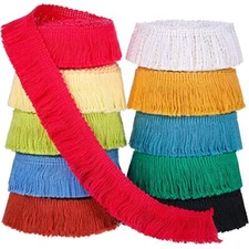 30 Yards 25 mm Wide Fringe Tassel Trim, Lace Trim Ribbon Fringe Multi-Color