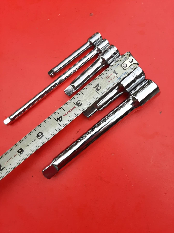 NEW CRAFTSMAN TOOLS 6 Piece 3" & 6" Ratchet Socket Extension Set 1/4" 3/8" 1/2" - Image 4 of 4