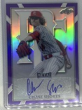 2021 LEAF PERFECT GAME METAL PURPLE REFRACTOR CHASE SHORES AUTO #11/25