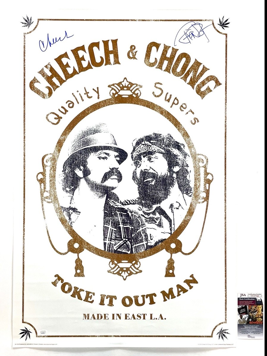 Cheech & Chong Signed 24x36 Poster Toke It Out Autographed JSA