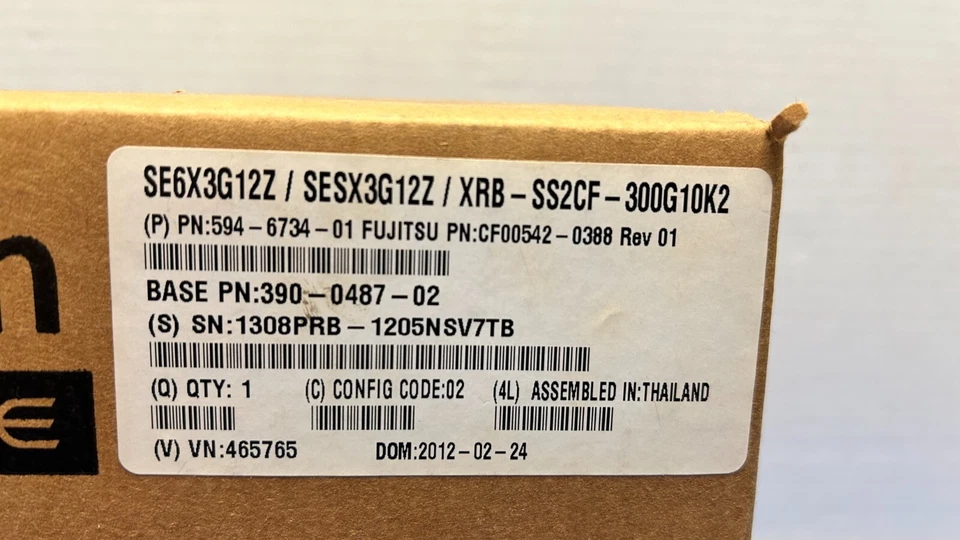 SUN ORACLE 594-6734-01 CF00542-0388 300GB 10K2 HDD (QTY 2) - Image 2 of 4