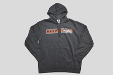 Majestic Mens NFL Denver Broncos Football Charcoal Heather Zip-Up Hoodie NWT M,L