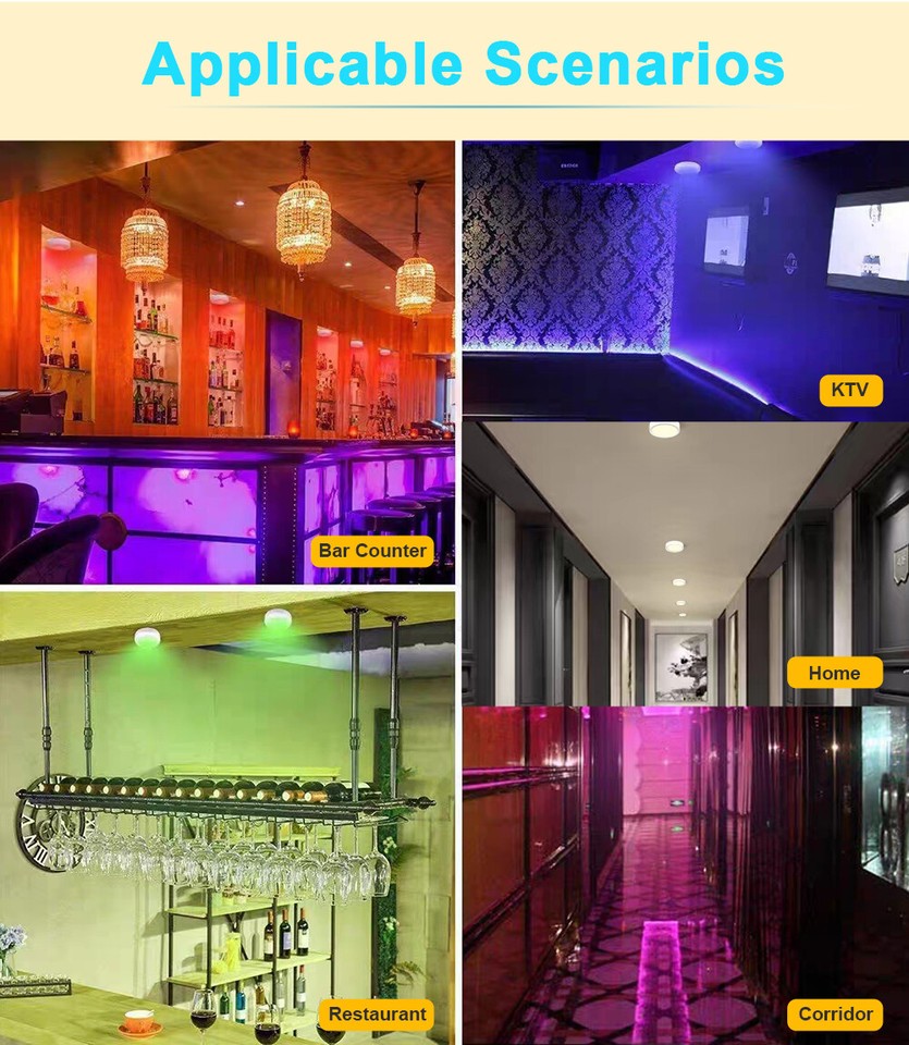 6X Under Lighting Kit LED Kitchen Counter Closet Light Puck