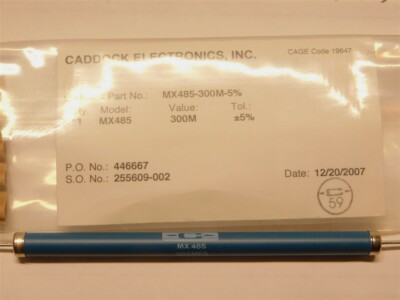 Caddock MX485-300M-5% 300Meg 10W 5% 32KV Precision High Voltage Resistors 80ppm
