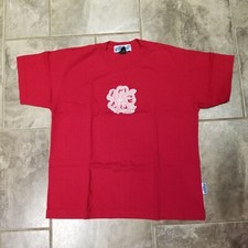 Miken S/S Women's Crew Neck Size Large Flower T-Shirt Red Vintage USA Made
