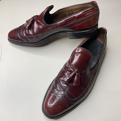 Allen Edmonds Berwick Brown Leather Wingtip Tassel Loafer Men's Shoes Size 9.5 C