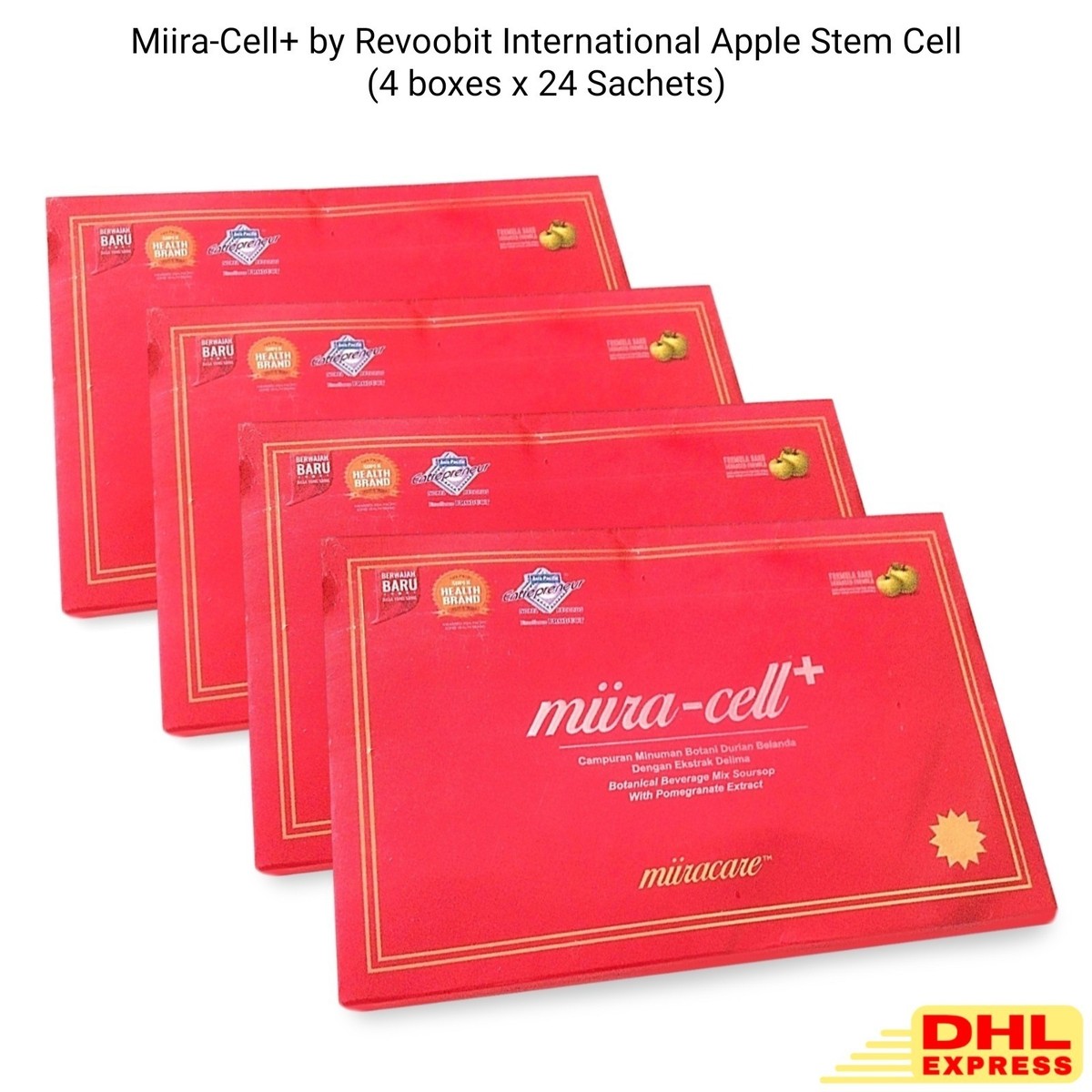 4x Miira-Cell+ by Revoobit International 24 sachets Apple Stem