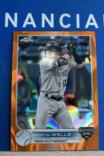 2022 Topps Pro Debut - Chrome Austin Wells #PDC-11 Orange Lava Refractor /25 RC