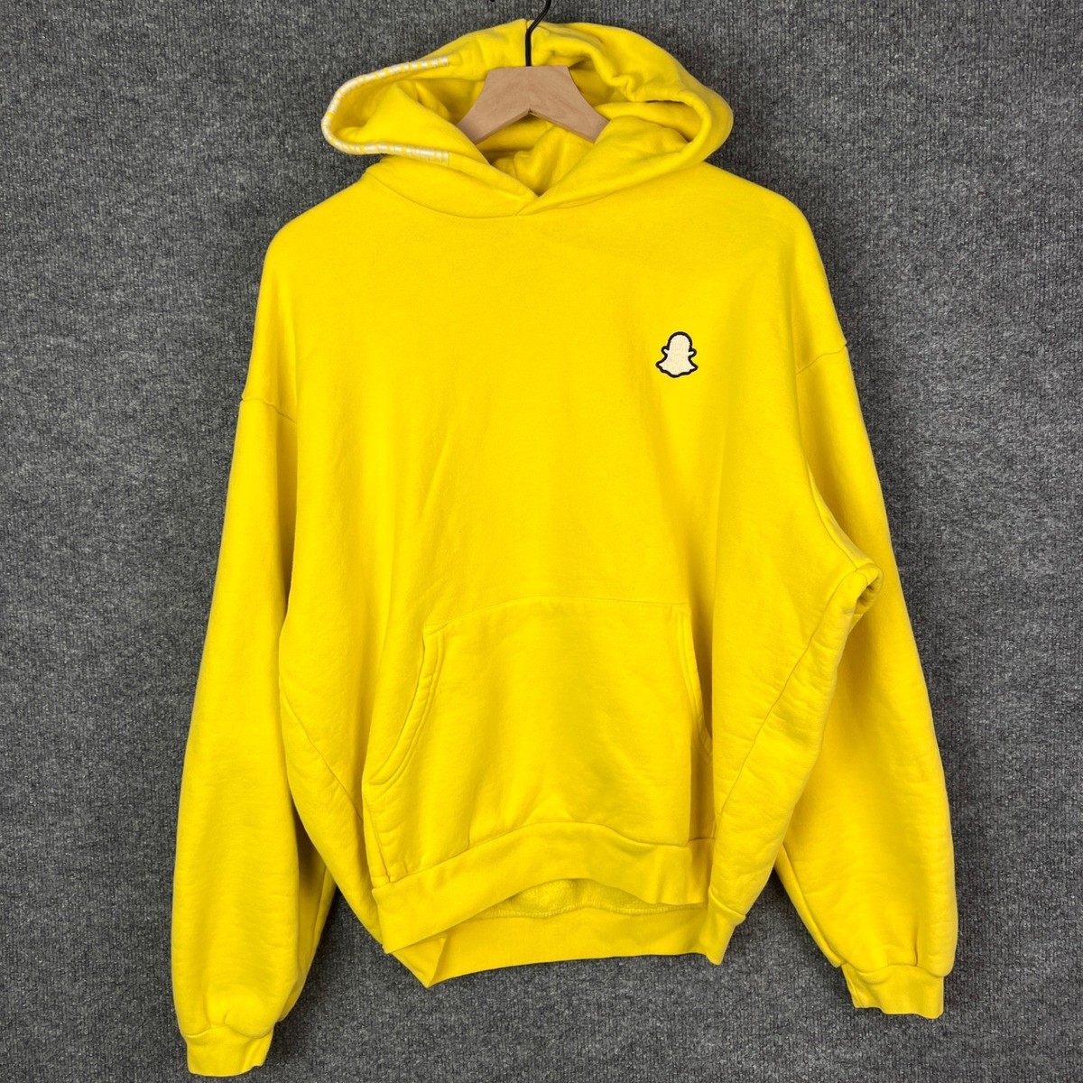 Madhappy Snapchat Yellow Hoodie Mens Pullover Sweatshirt M