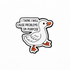 Funny Goose Meme Pin - Cute Cartoon Animal Enamel Pins Brooch with "I Will Ca...