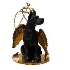 Greyhound Ornament Angel Figurine Hand Painted Gray 2"