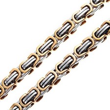 Mechanic Byzantine Biker Necklace Men Black Gold Silver 20-30 Inch 8MM Chain