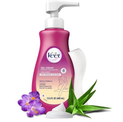 Veet Sensitive Skin Hair Removal Cream Bikini Legs Arms Pump 13.5oz