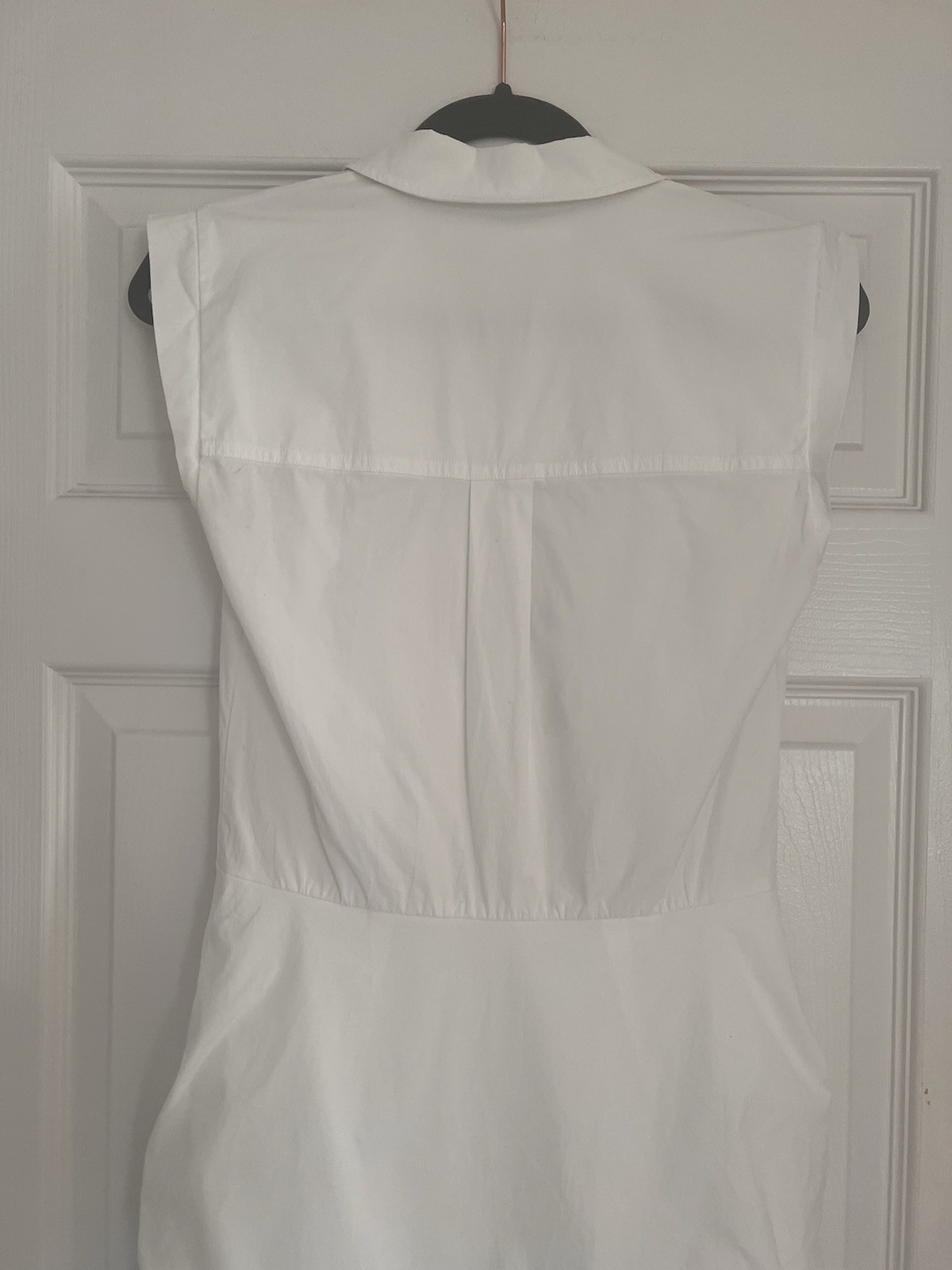 Veronica Beard White Button Down CottonRuched Dre… - image 6