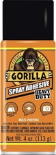 Gorilla Heavy Duty Spray Adhesive, Multipurpose and Repositionable, 4 Oz, Clear