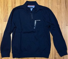 TOMMY HILFIGER Sweatshirt Men 1/4 Zip Sz. L Blue NWT
