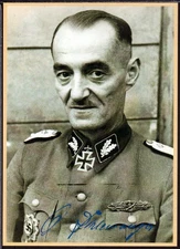 ✔️ GERMANY 3. Reich WWII Oskar Dirlewanger SIGNATURE RARE POSTCARD- REPRODUCTION