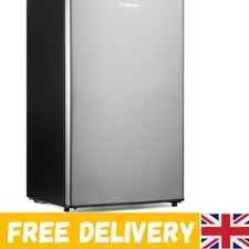 Compact Stainless Steel Beer Fridge with Built-in Can Dispenser - 90L Capacity
