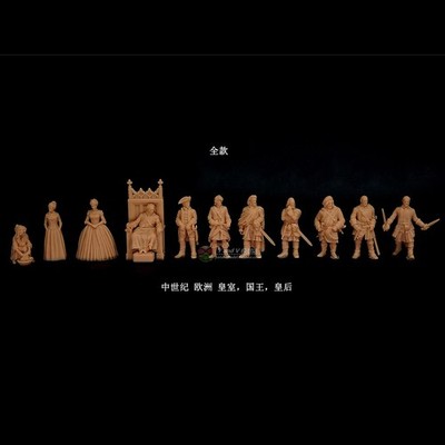 Mini 1/87 1/72 Medieval Castle Royal Family  King Queen Guards  Nobles Unpainted