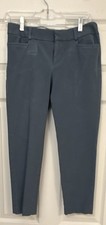 Banana Republic Women's Blue Solid Flat Front Dress Pants Stretch Size 4