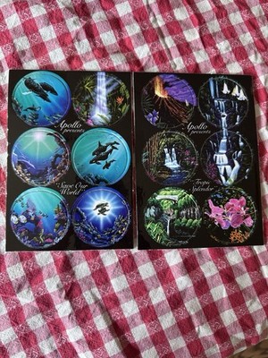 Original 90s 12 Pogs Unpunched Sheet Lot of Two Nature Graphic Apollo Hawaiian