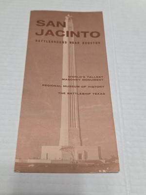 San Jacinto Battleground Near Houston Vintage Map Guide Monument Museum