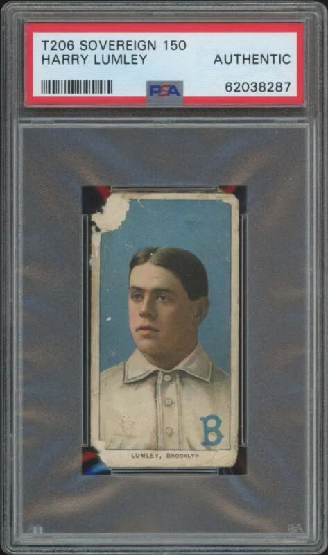 1909 T206 HARRY LUMLEY POOR SOVEREIGN 150 PSA A BASEBALL BROOKLYN SUPERBAS