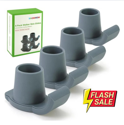 4 Pack Walker Skis Glides   Universal Sliders for Folding Walkers, Ideal Mobilit