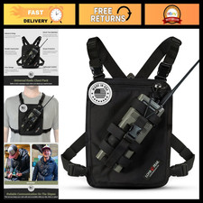 Padded Radio Chest Harness with Smartphone Pocket - Tactical Walkie Talkie Pack