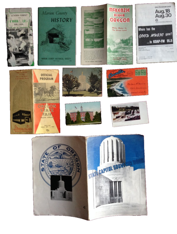 SALEM, CORVALLIS, WILLAMETTE VALLEY OREGON COLLECTION: PUBS, FLYERS, CARDS, MORE