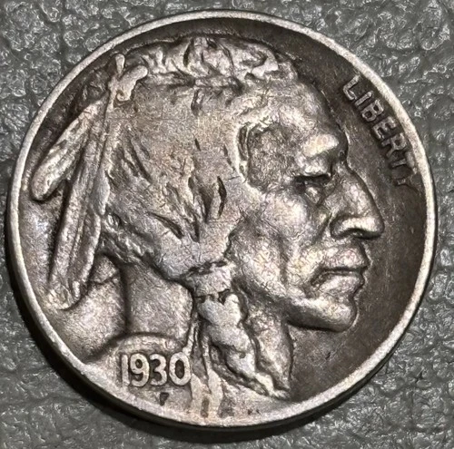 1930 Buffalo Nickel, nice original VF Condition Full Date, 2/3 Horn detail