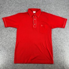 Grand Slam Polo Shirt Mens Large Vintage Red Contrast Trim Munsingwear EUC